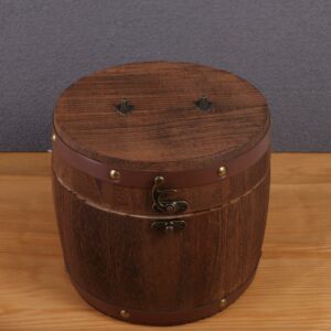 Baril en bois pour thé avec couvercle et fermoir