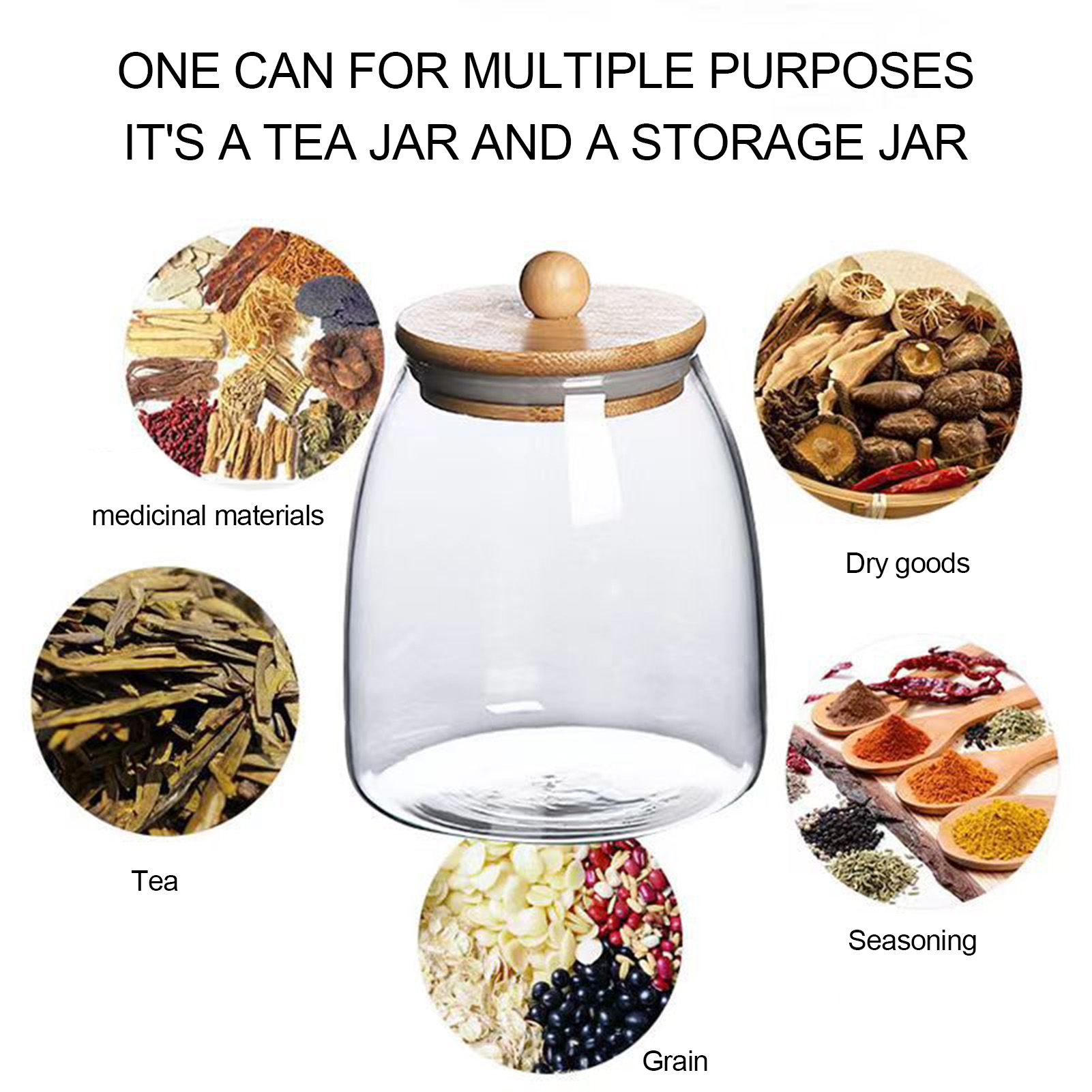 Bocal à thé hermétique en verre borosilicate – 1 000 ml