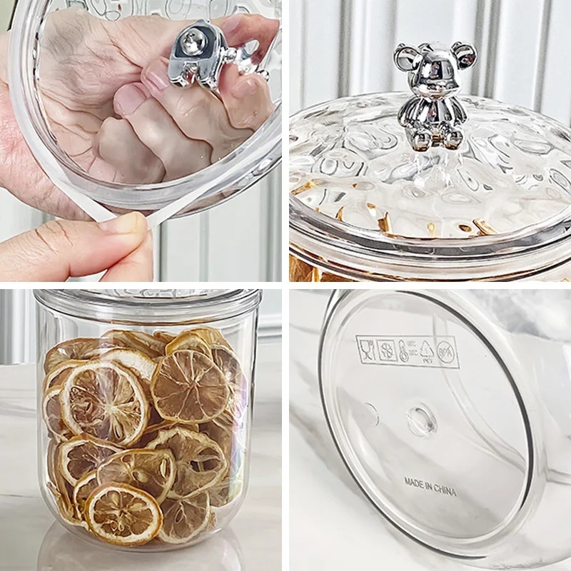 Couvercle et fermeture du bocal transparent