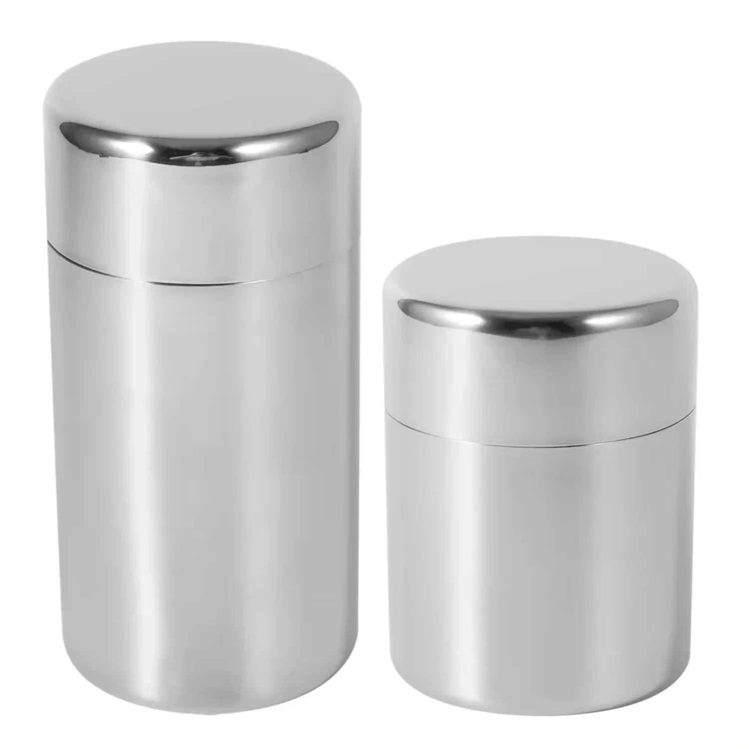 Boîte à thé en acier inoxydable gris satiné