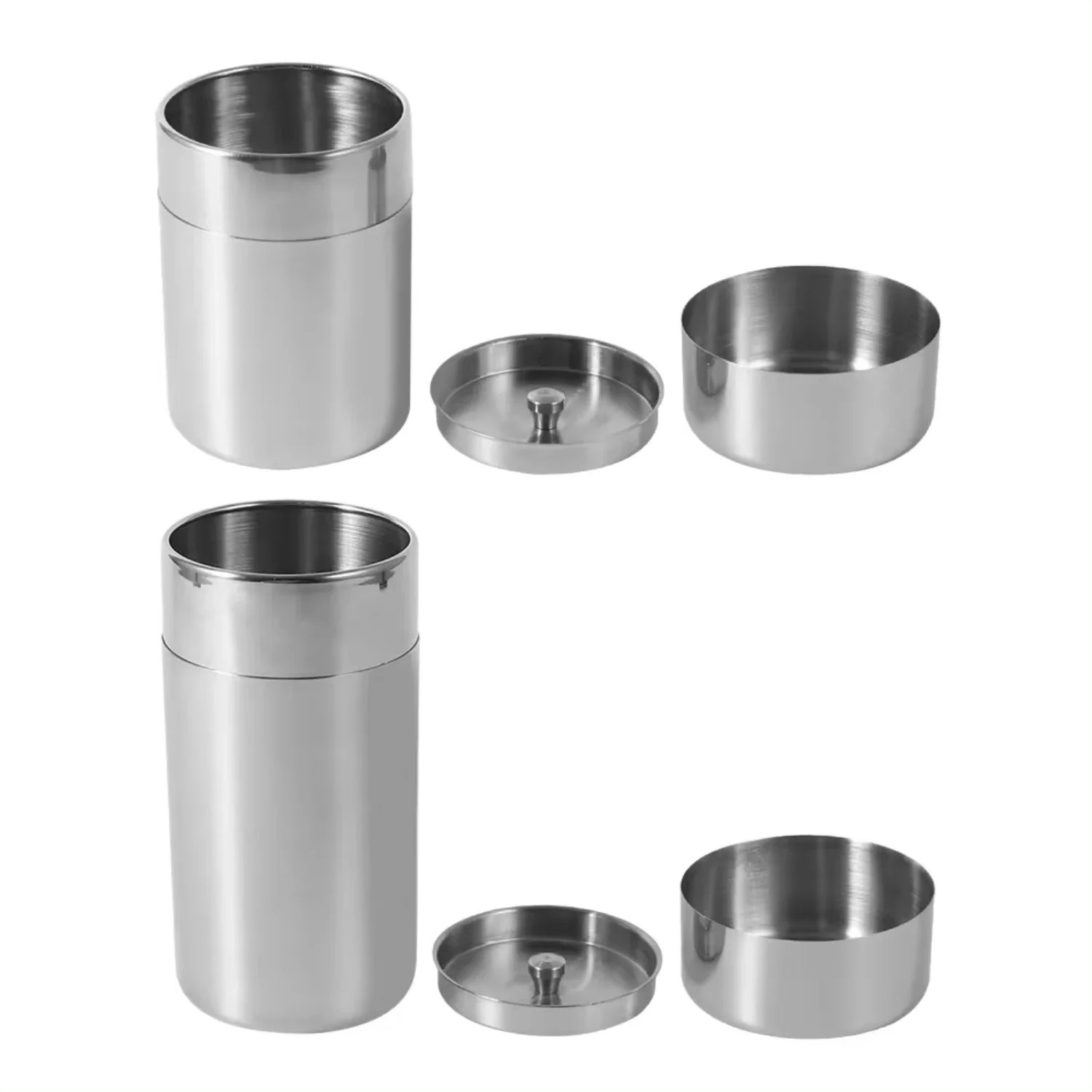 Boîte à thé en acier inoxydable gris satiné