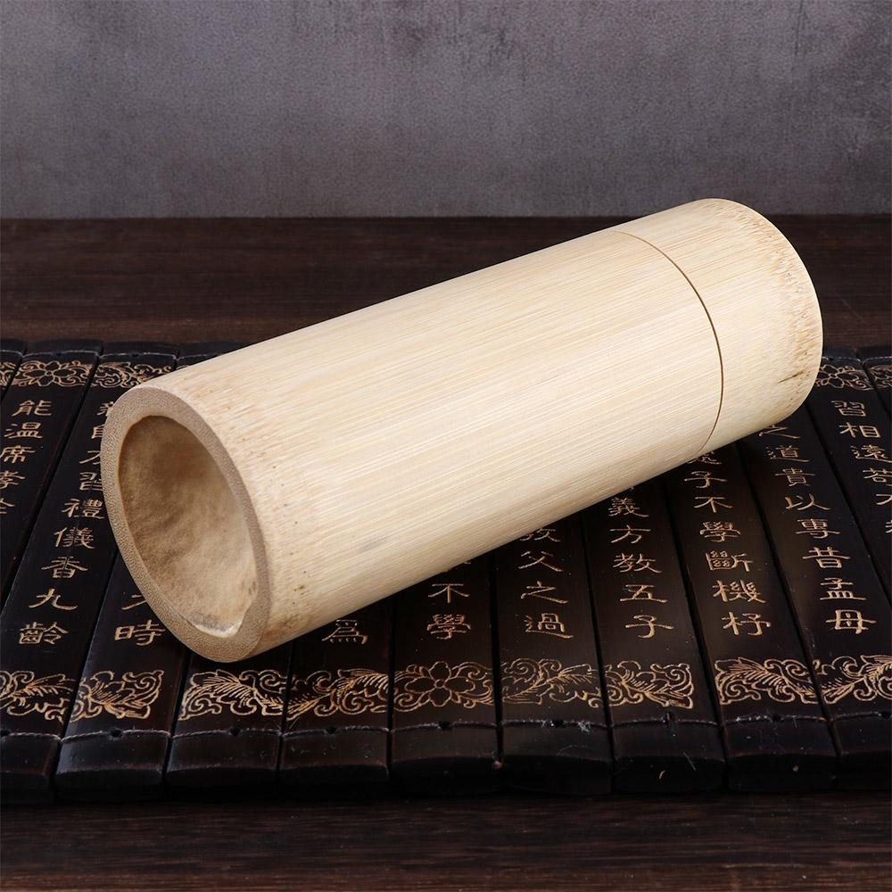 Boîte cylindrique en bambou avec couvercle amovible