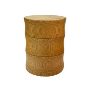 Boîte à thé en bambou naturel sculpté prune
