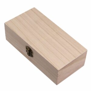 Boîte à thé en bois naturel avec boucle rétro