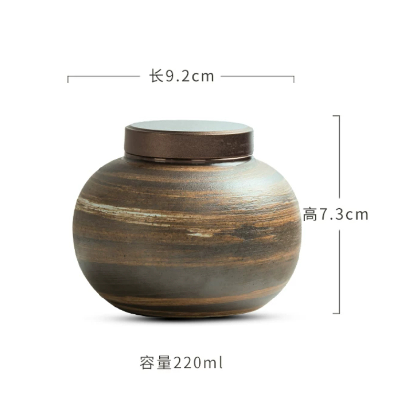 Boîte à thé vintage en céramique brune 220 ml