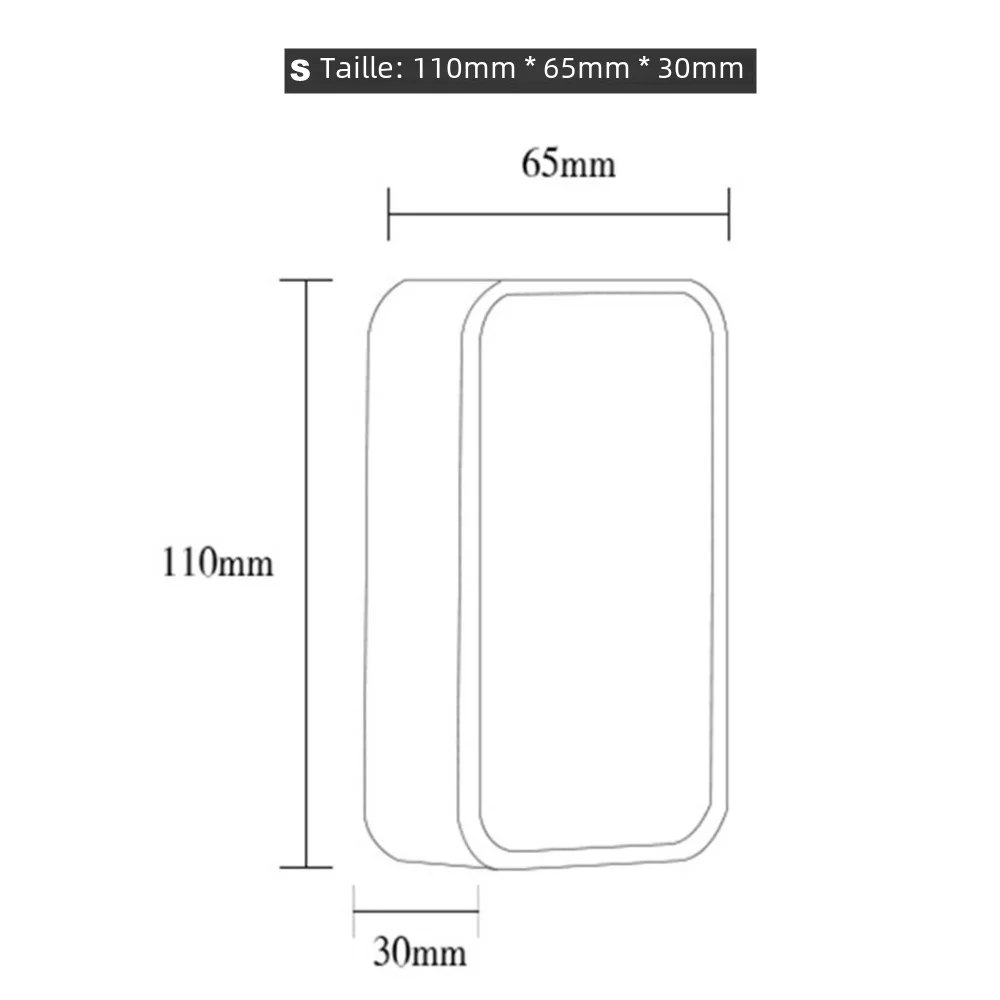 Boîte à thé rectangulaire en fer-blanc gris foncé 145 × 65 × 33 mm