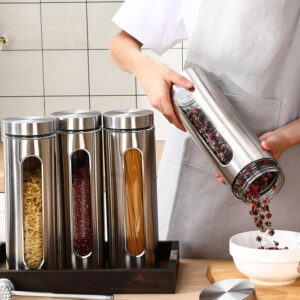 Boîte à thé inox 600 ml avec fenêtre