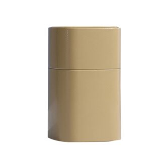 Boite a the cylindrique en metal dore