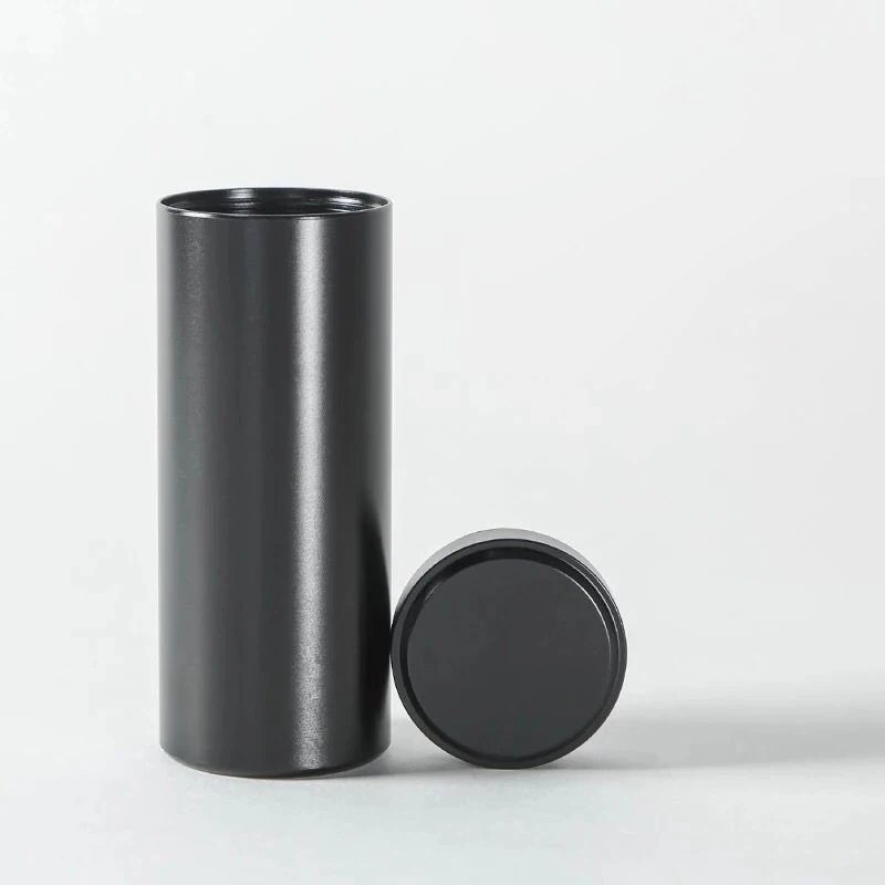 Boîte à thé nomade en aluminium noire