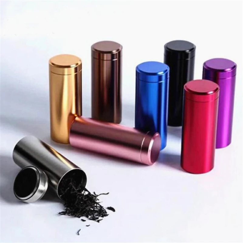 Boîte à thé nomade en aluminium rouge