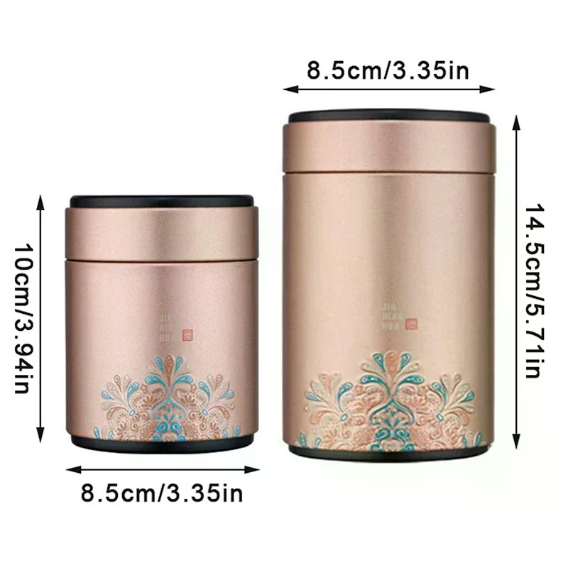 Boîtes à thé métalliques décor floral, format haut
