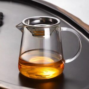 Cha hai en verre transparent de 300 ml avec filtre