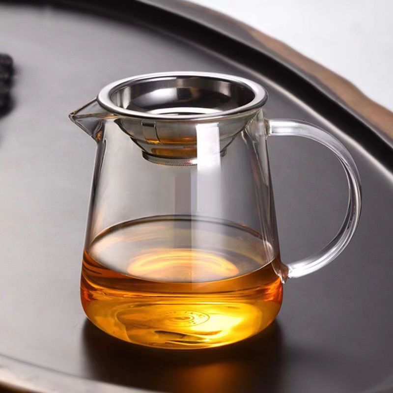 Cha hai en verre transparent de 300 ml avec filtre