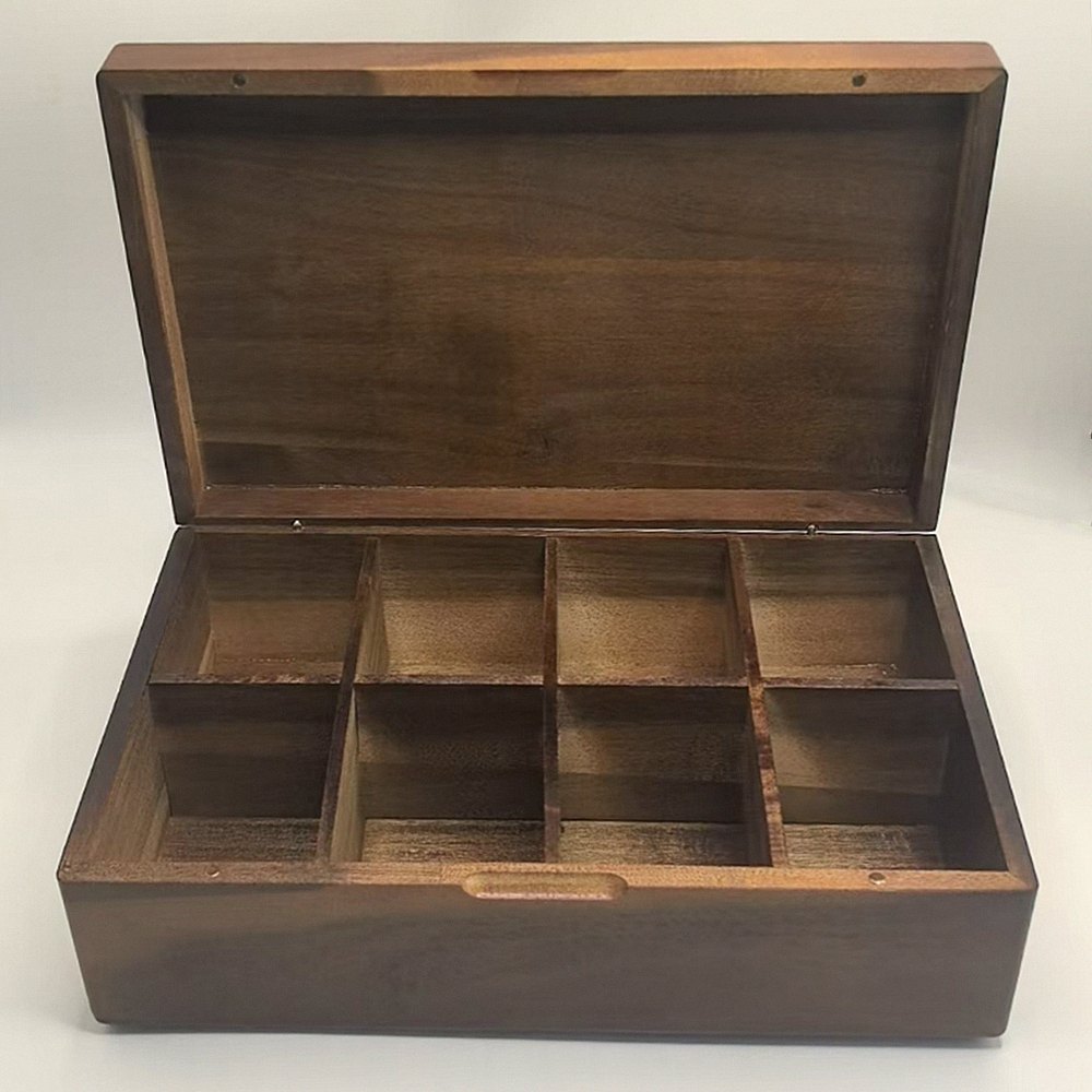 Coffret à thé en bois d’acacia 4 ou 8 compartiments