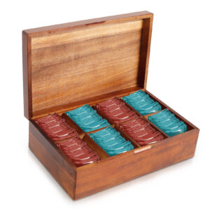 Coffret à thé en bois, 4 ou 8 compartiments