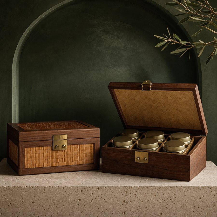 Coffrets à thé en bois et bambou