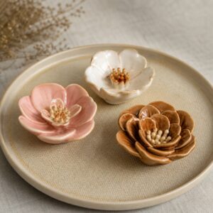 Ensemble décoratif de fleurs en céramique pour le thé