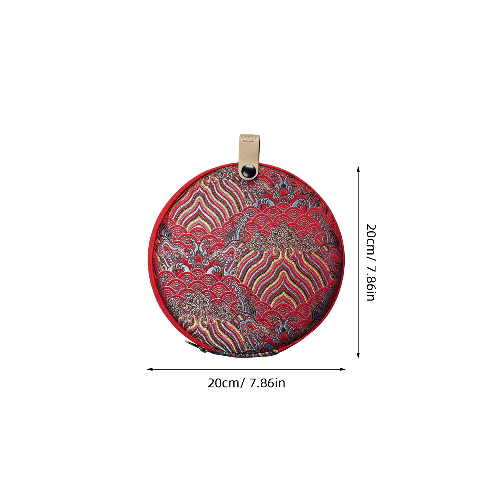 Schéma du diamètre 20 cm de l'étui rond pour pu-erh