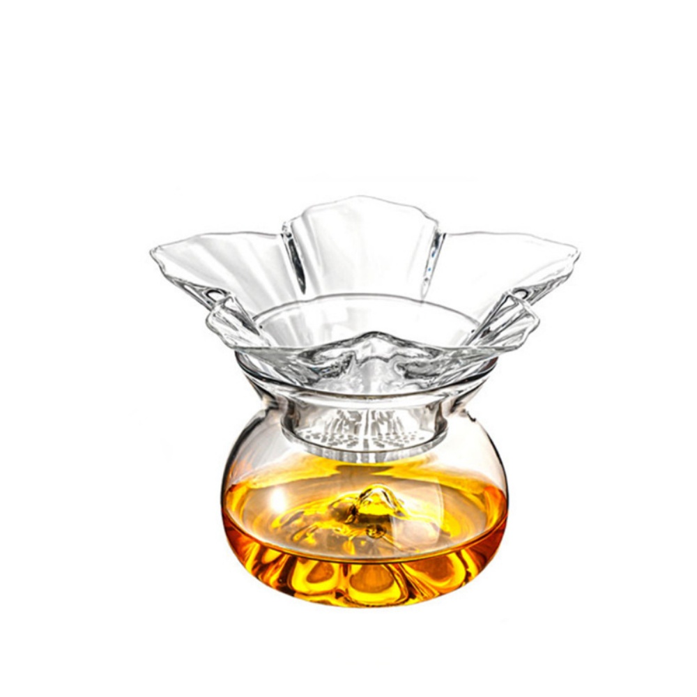 Filtre floral en verre avec théière
