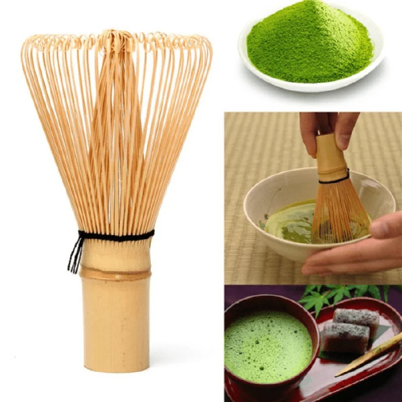 Fouet chasen en bambou avec poudre de matcha