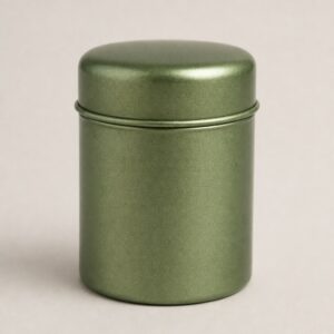 Mini boîte à thé de voyage en métal vert 4,5 × 6,5 cm