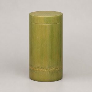 Boîte à thé tube en bambou naturel vert