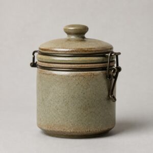Boîte à thé en grès vintage hermétique