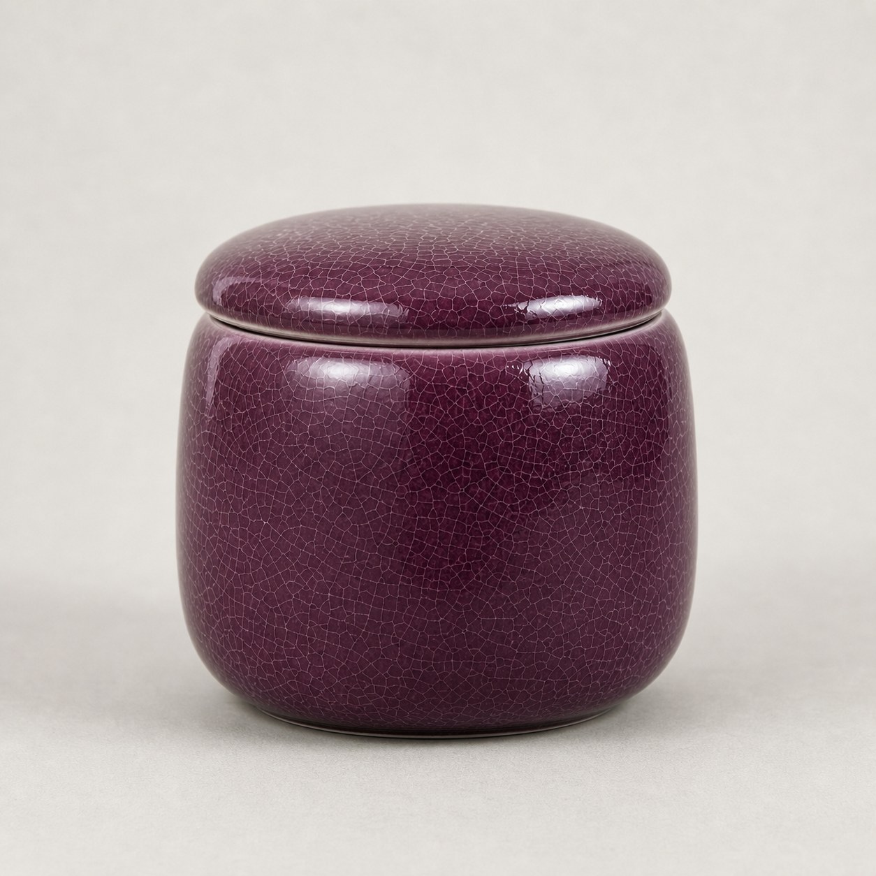 Boîte à thé en céramique craquelée prune 9,8 × 9 cm