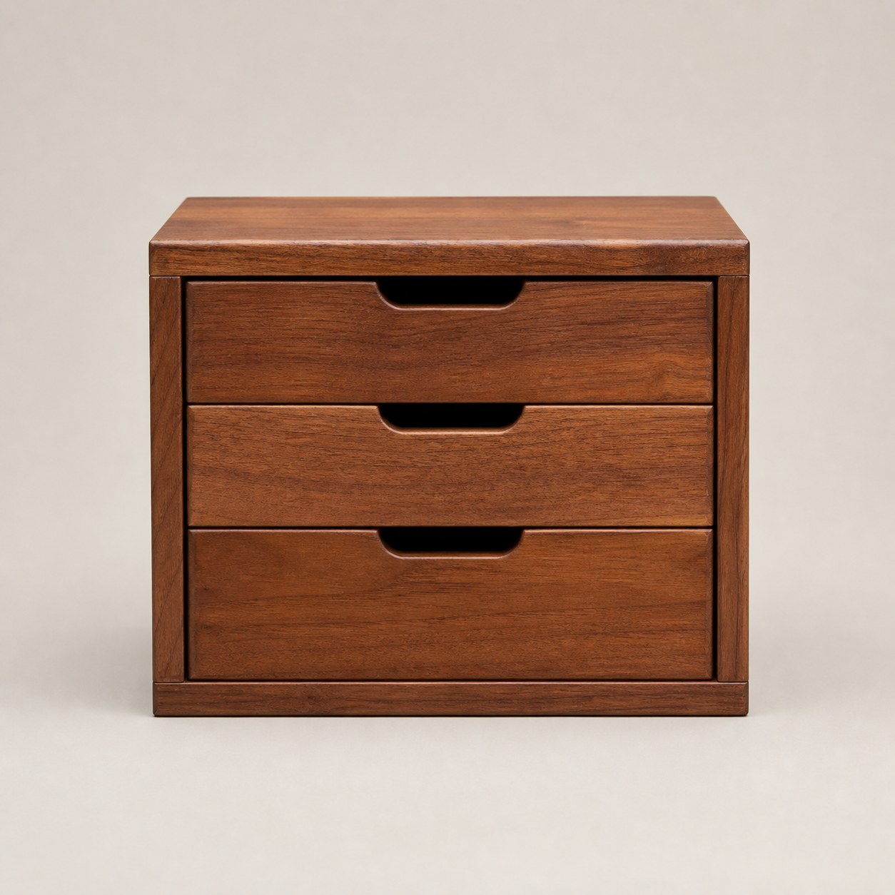 Boîte à thé en bois massif à 3 tiroirs
