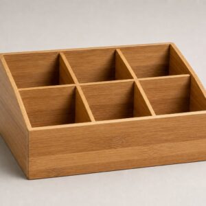 Organisateur en bois pour sachets de thé 6 compartiments