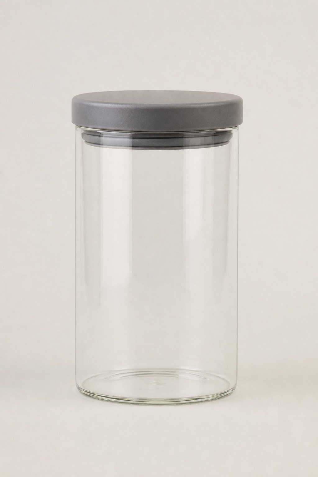Bocal à thé hermétique transparent avec couvercle gris