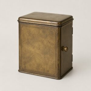Boîte à thé vintage en métal avec ouverture latérale