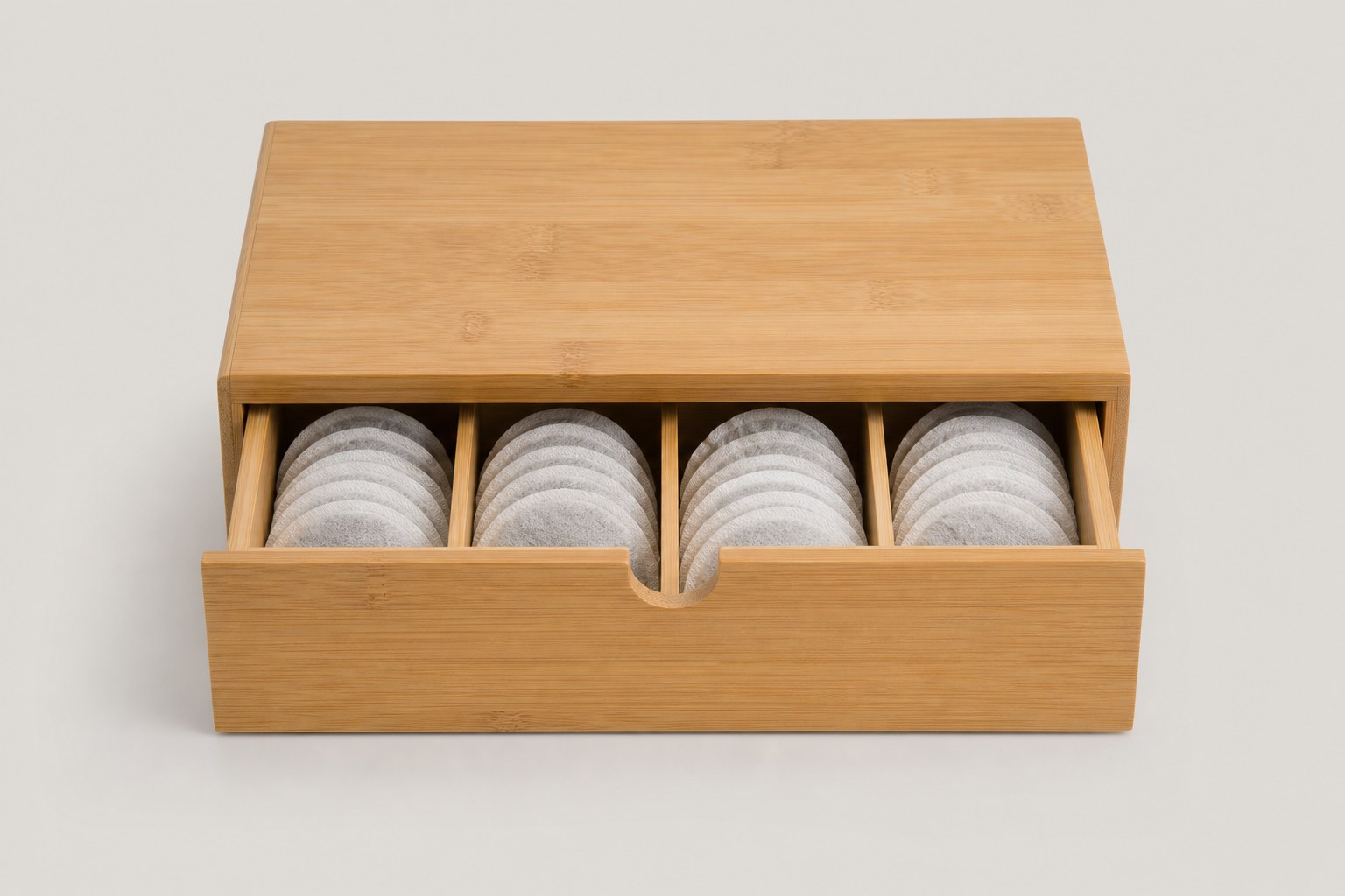 Tiroir de rangement en bambou pour galettes de thé