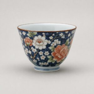 Tasse à thé en céramique orientale fleurie