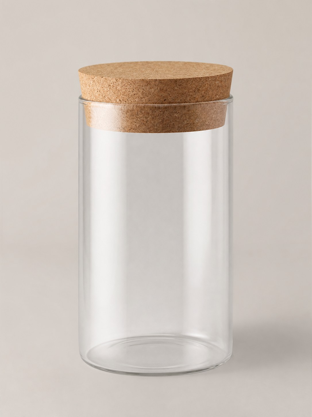 Bocal à thé en verre borosilicate avec bouchon en liège