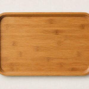 Plateau rectangulaire en bambou au style rétro
