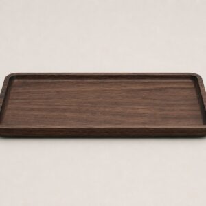 Plateau à thé rectangulaire en bois de noyer noir format S