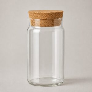 Bocal à thé en verre avec bouchon en liège – 600 ml