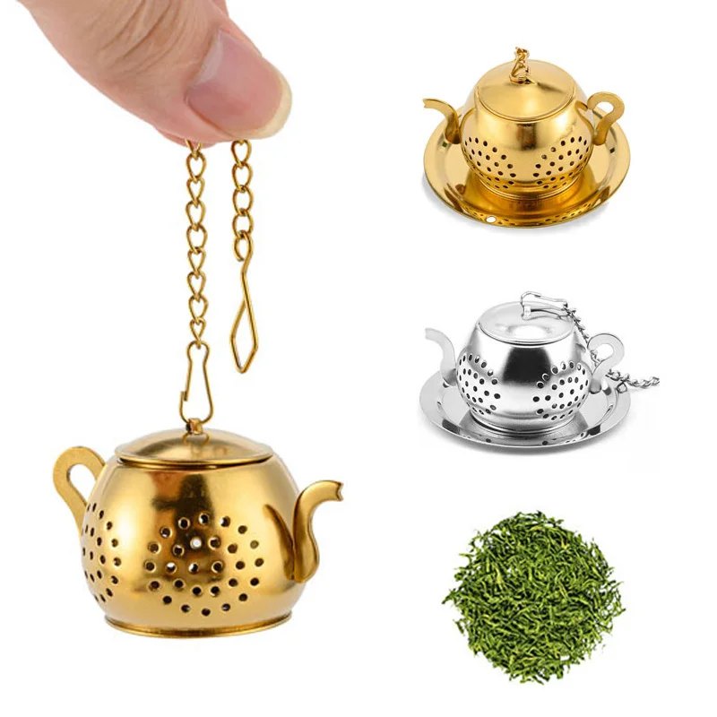 Infuseur à thé en forme de théière avec coupelle