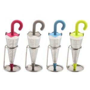 Infuseurs parapluie colorés en acier inoxydable