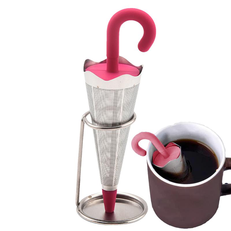 Infuseur parapluie accroché à une tasse
