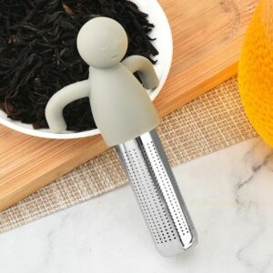 Infuseur à thé silhouette en inox et silicone 11 cm