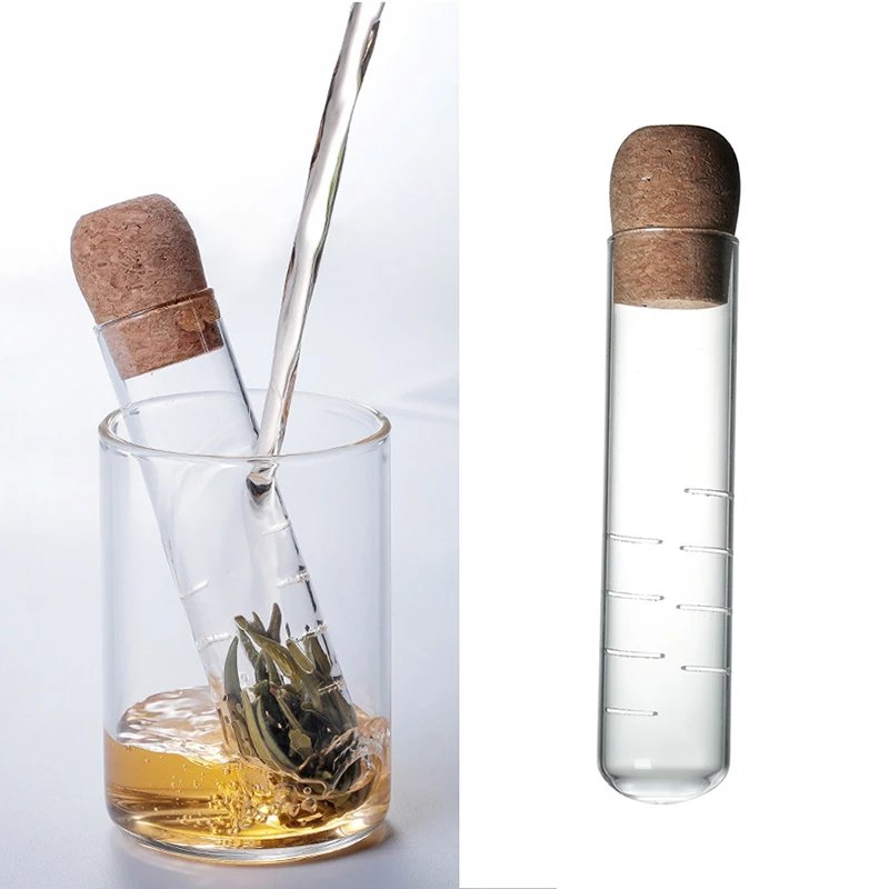 Infuseur à thé tube en verre avec bouchon de liège