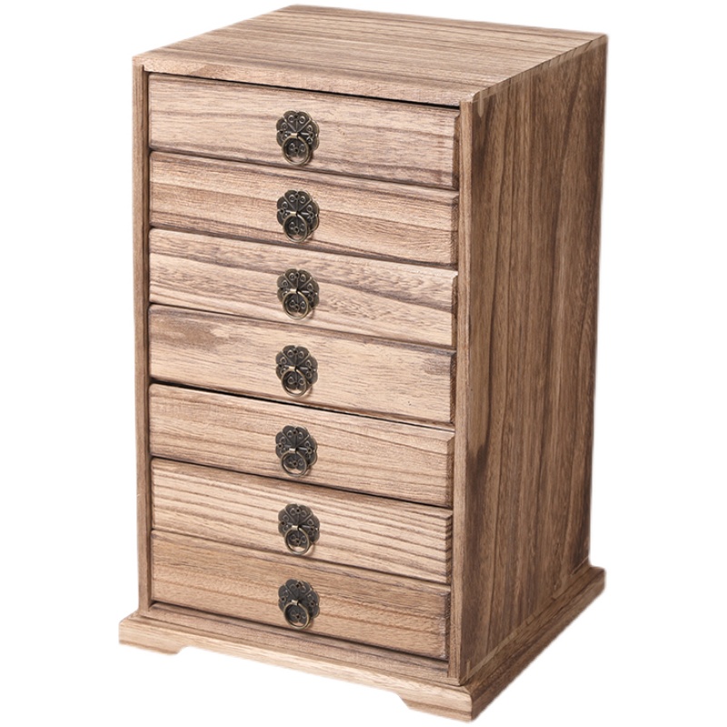 Meuble en bois à tiroirs pour collection de thé