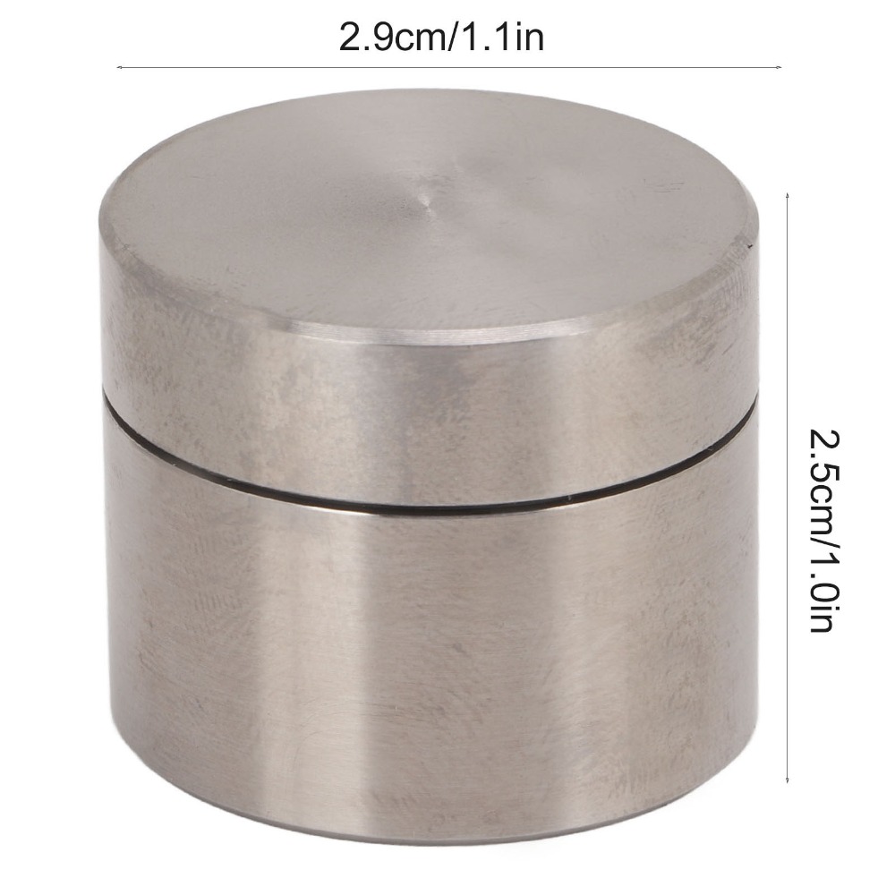 Schéma des dimensions 2,9 × 2,5 cm de la mini boîte inox