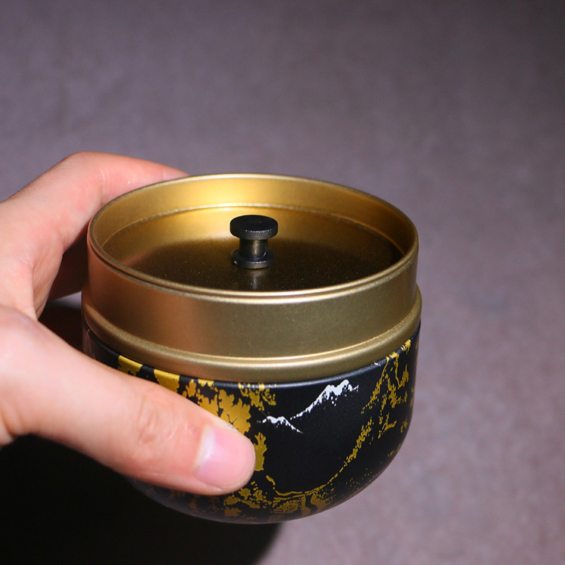 Couvercle ajusté de la mini boîte à thé bleue