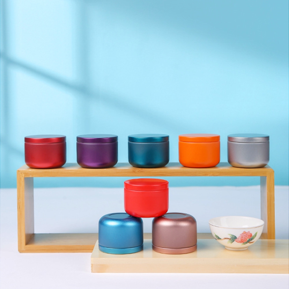 Petite boîte métal bleue pour thé nomade