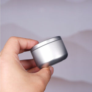 Mini boîte à thé en métal gris