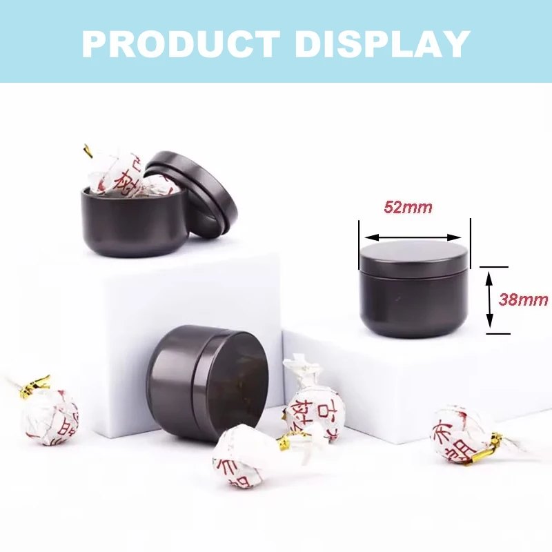 Mini boîte à thé ronde en métal 30 ml