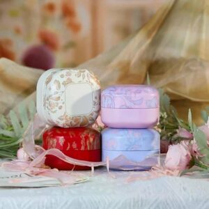 Mini boîtes à thé carrées aux décors fleuris